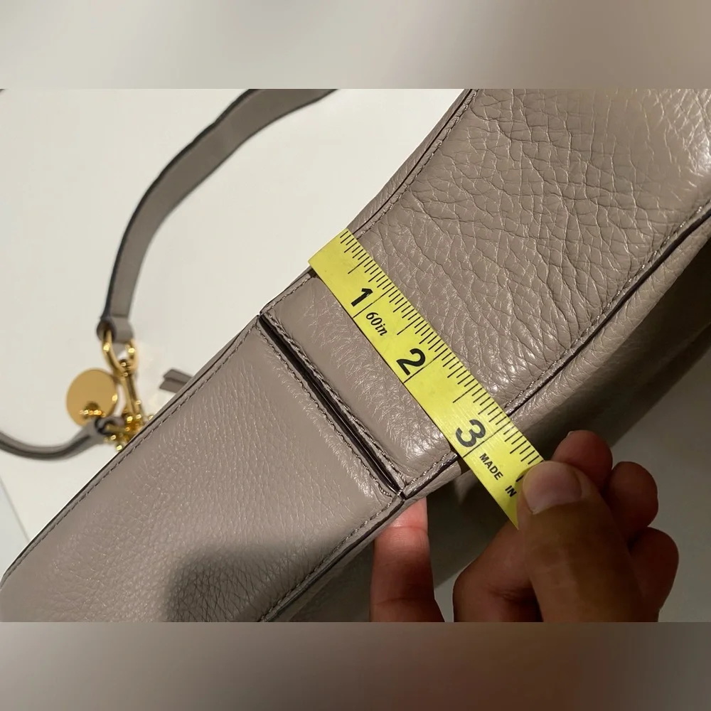 Marc Jacobs Taupe Leather Hobo Bag with Gold Hardware